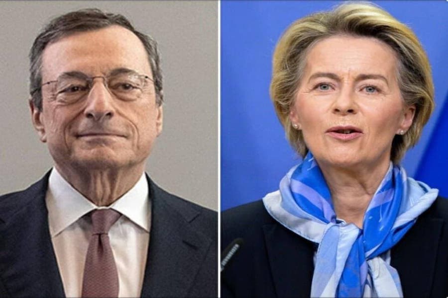 Draghi e Ursula Von der Leyen